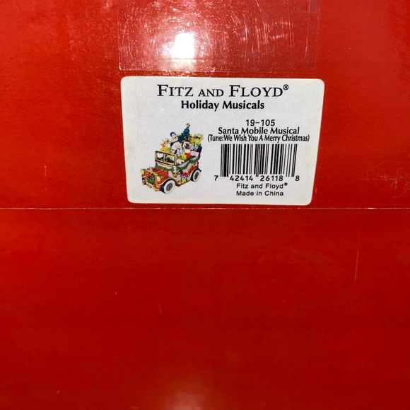 Vintage Fitz & Floyd Holiday Musicals, Santa Mobile We Wish You A Merry XMAS - Picture 10 of 10